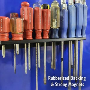 Magnetic Screwdriver Holder | Tool Organizer | Rubber Backing