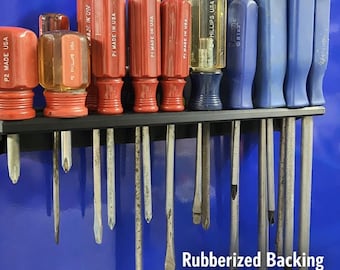 Magnetic Screwdriver Holder | Tool Organizer | Rubber Backing
