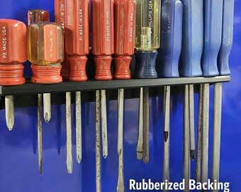3-H 14 Inch Magnetic Screwdriver Organizer - Blue Tool Holder Bar For Workshop & Garage