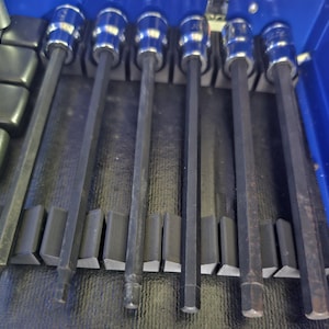 Hex Bit Socket Holder for Toolbox Magnetic Long Allen/Hex Socket Organizers for Toolbox 3/8&quot; Drive Organizer Modular Holders by S3C