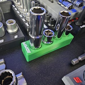 ICON Magnetic Base Socket Holder for Harbor Freight ICON 10mm 4 Piece Socket Set (72753) | Custom Toolbox Organizer by S3C