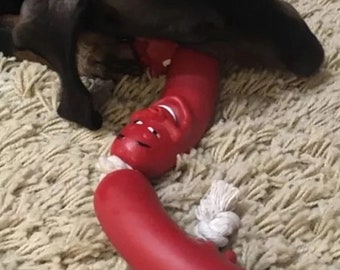 Red dog sausage toy