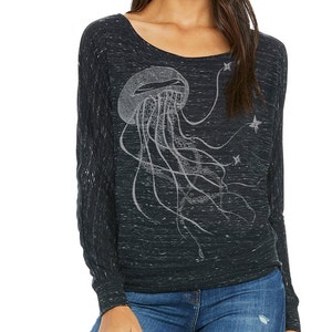 Ninja Jellyfish Ladies' Flowy Long-Sleeve Off Shoulder T-Shirt image 1