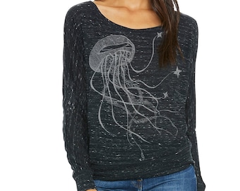 50% OFF!!! Ninja Jellyfish Ladies' Flowy Long-Sleeve Off Shoulder T-Shirt