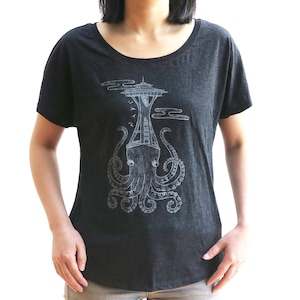 Seattle Giant Octopus Tri-Blend Racerback Dolman T shirt