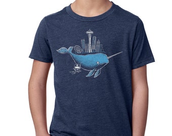 Kids Seattle Narwhal with Ninja heather
