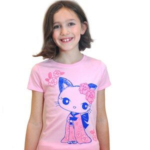 Girl kimono Kitty Tee image 2