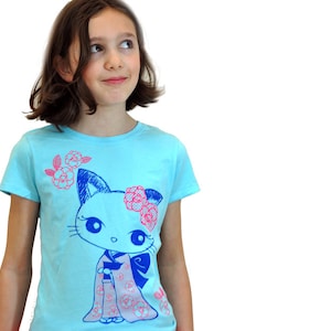 Girl kimono Kitty Tee image 1