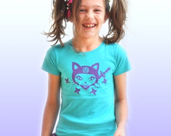 Girls Ninja Kitty Tee