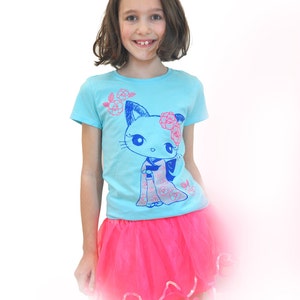 Girl kimono Kitty Tee image 4