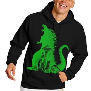 Unisex Seattle Godzilla Pullover Hooded Sweatshirt