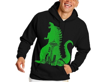 Unisex Seattle Godzilla Pullover Hooded Sweatshirt