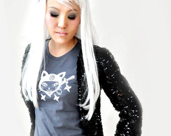 Japanese inspired kawaii,edgy Kitty Ninja women's tee