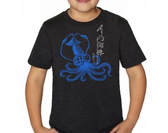 Mad Science Squid Boy T shirts