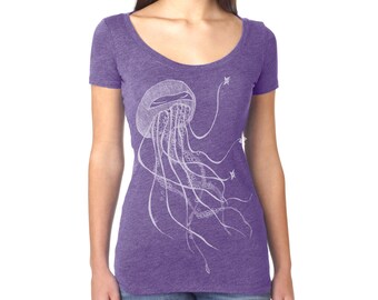 Ninja Jelly Fish Tri-Blend Racerback Fitted Scoop neck