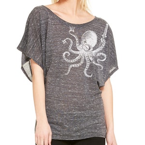 Flowy Draped Sleeve Dolman T-Shirt