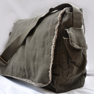 Canvas Vintage Raw-Edge Messenger bag image 2