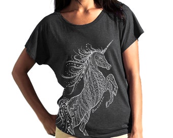 Unicorn Tri-Blend Racerback Dolman T shirts