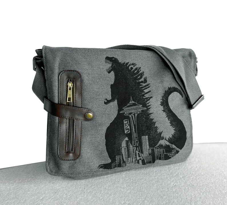 Seattle Godzilla messenger bag image 1