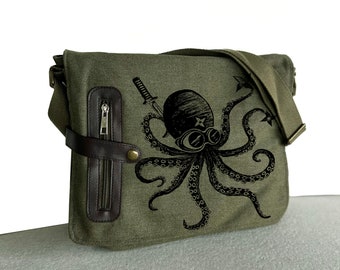 Ninja Octopus messenger bag KHAKI GREEN