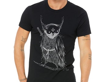 Zentangle Samurai Owl Mens' T shirts