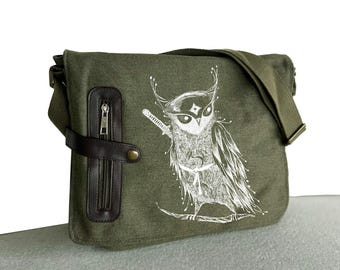 Samurai Owl messenger bag