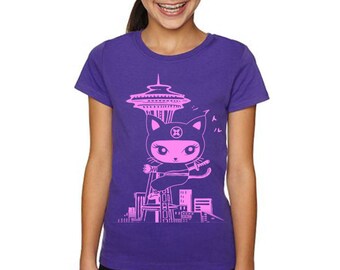 Kid Seattle Kitty Ninja  T shirts