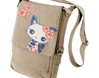 Kimono Kitty Military Style iPad Bag