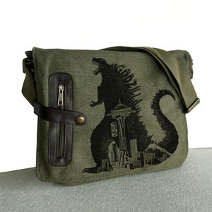 Seattle Godzilla messenger bag image 3