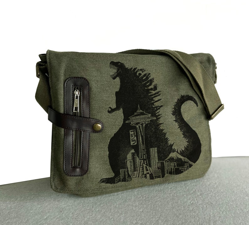 Seattle Godzilla messenger bag image 3