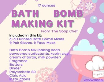 Bath Bomb Making Kit - includes 3 molds