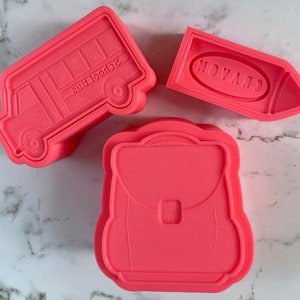 Back to School Bath Bomb Molds - School Bus Mold, Backpack Mold, Crayon Mold