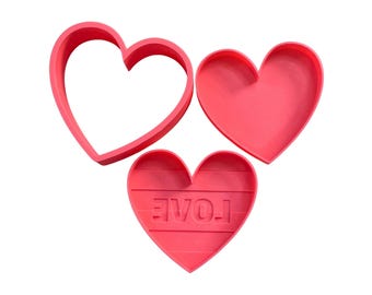 Heart Love 3 piece Bath Bomb Mold - 3D Printed