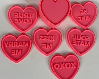 Conversation Hearts Bath Bomb Mold with 6 conversation plates