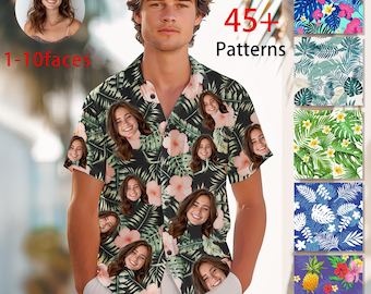 Custom Hawaiian Shirt with Photo,Custom Hawaiian Shirt Logo,Anniversary Gift,Vacation Pattern Shirt for Men Women,Pet Dog Face Shirt