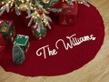 Custom Family Name Tree Skirts,Personalized Christmas Tree Skirt,Christmas Home Decoration,Handmade Tree Skirt,Christmas Keepsake Gift