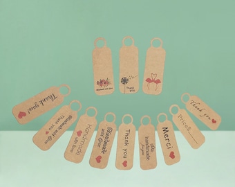 Etiquetas pequeñas personalizadas con sus palabras, etiquetas colgantes Kraft personalizadas, etiquetas de regalo personalizadas, etiquetas de regalo de texto personalizadas, hechas a mano con etiquetas de amor