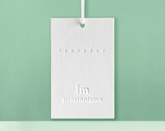 Custom Letterpress Rectanglar Tags, Personalized Gift Tags, Thank You Tags, Custom Clothing Tags with Strings, Tags with Your Logo