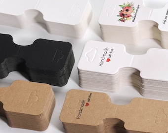 Custom Jewelry Display Card, Personalized Display Card for Bracelets, Scrunchies, Headbands, Sturdy Custom Fold Over Jewelry Hang Tags