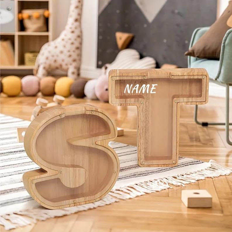 Customized Wooden Alphabet Storage Bank /letter Storage Can ,for ...