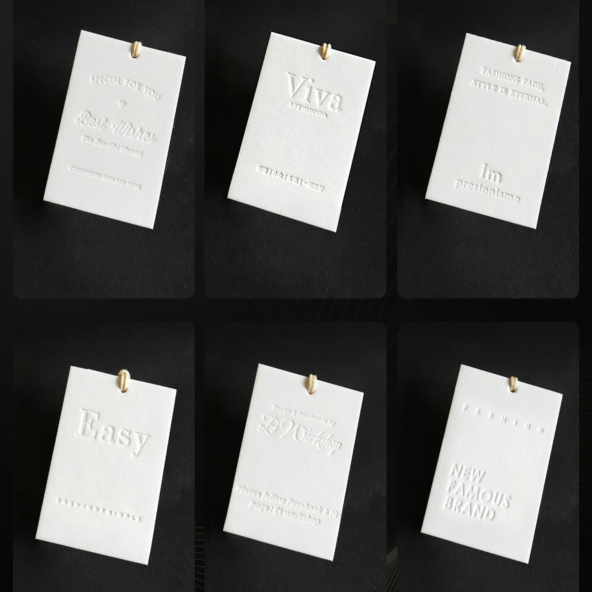 Custom Letterpress Rectanglar Tags, Personalized Gift Tags, Thank You ...