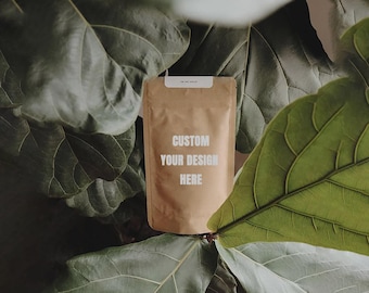 Peronalized 50pcs Kraft/White Stand Up Zipper Lock Pouches, Reusable Bag for Food, Custom Logo Printing Food Bags, Self Stand Packaging Bags