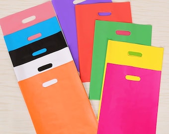 100 PCS Customized Colorful Plastic Shoping Bags , With High Quality -Durable ,Clothing Bags With Your  logo