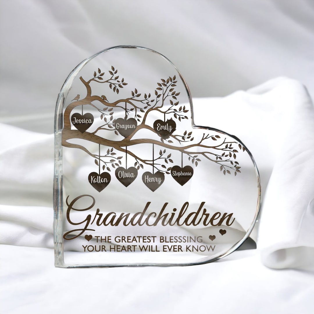 Personalized Acrylic Family Tree Plaque for Grandma - Mother's Day Gift ...