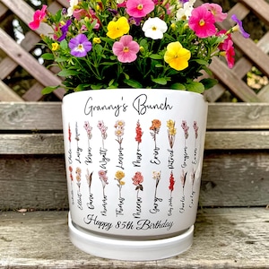 Maceta personalizada para el mes de nacimiento de la abuela: Regalo personalizado para el Día de la Madre y el cumpleaños de mamá.