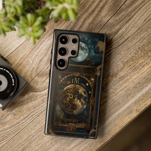 Steampunk Style The Moon Tarot Card, Samsung Galaxy Phones, Major Arcana, Traits Uncertain Hidden Obscured, Birthday Gift Dual Layer