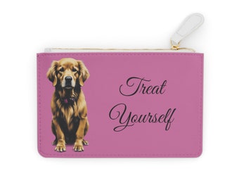 Pawsitively Chic: Treat Yourself Mini Clutch Bag with Golden Retriever