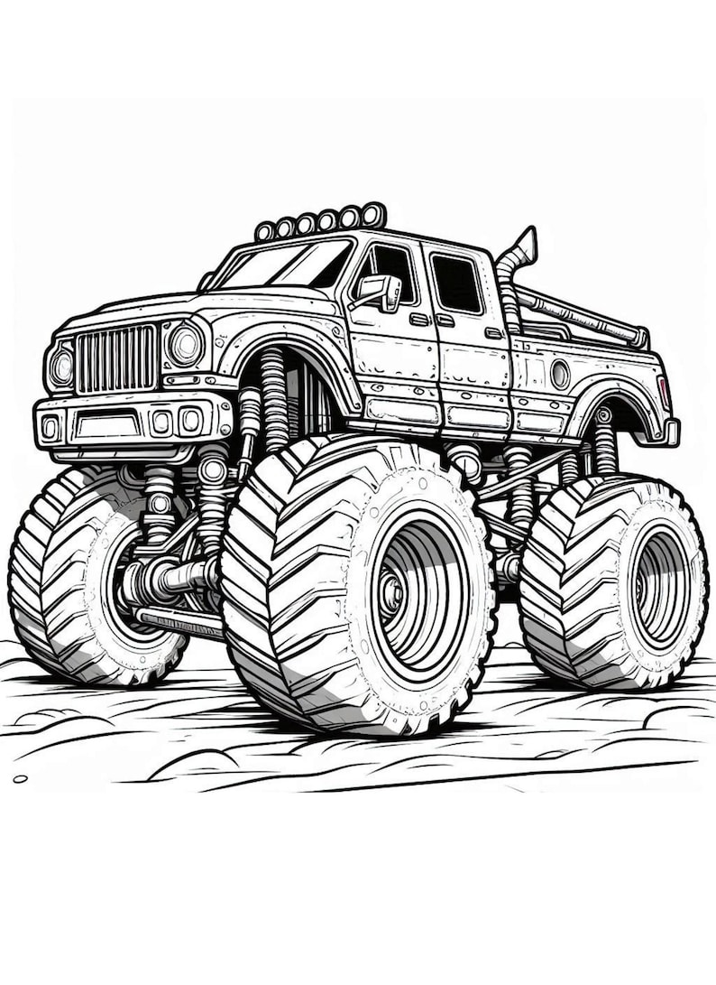 Monster Truck Coloring Sheets Drawing Pages for Adult and Kids ...