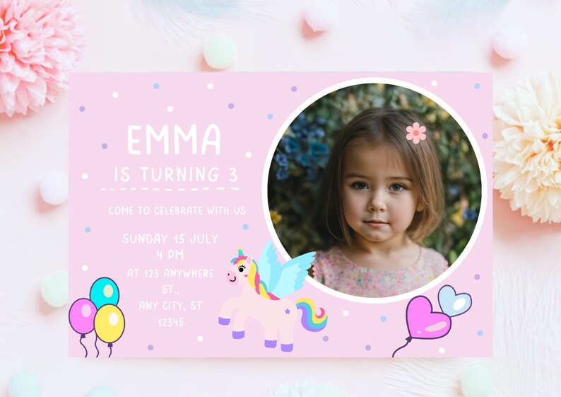 Printable Cute Birthday Invitation Card - Etsy