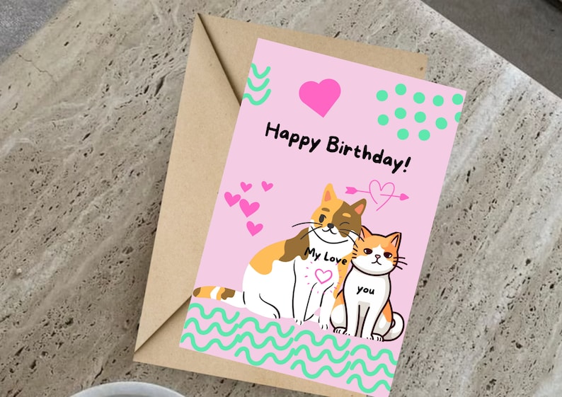 Printable Birthday Card / Cat Meme / Love and Affection / Happy ...
